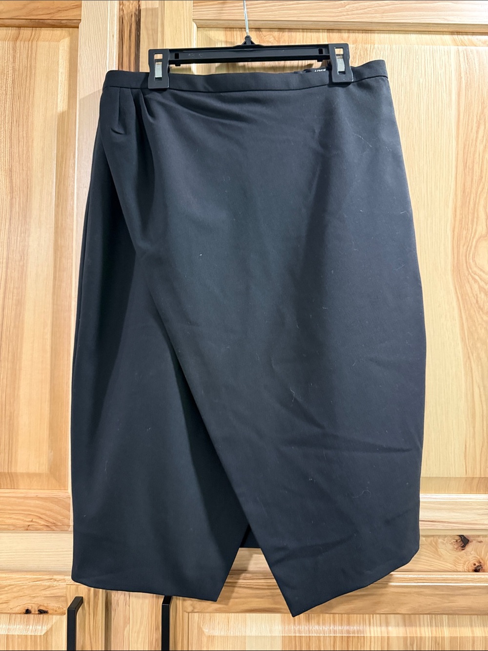 J. Crew 365 Black Faux Wrap Asymmetrical Career Business Versatile Skirt Size 4